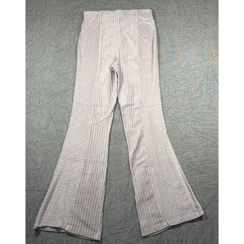 Free People Pants Womens L Lavender Slim And Only Corduroy Flare Ribbed Stretch - Picture 6 of 7